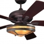 Mission Fan with Almond Mica Glenaire Light